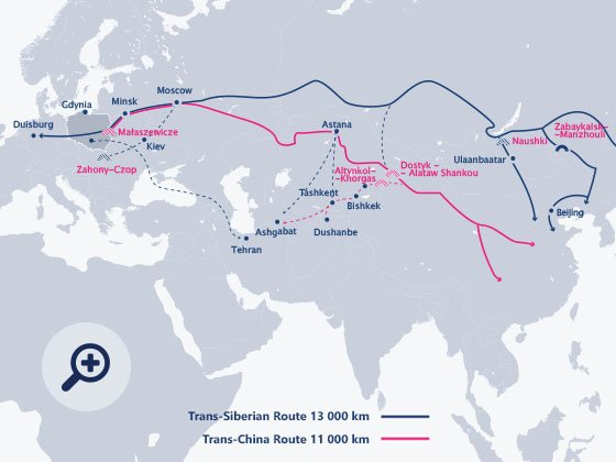 Transport kolejowy z Chin
